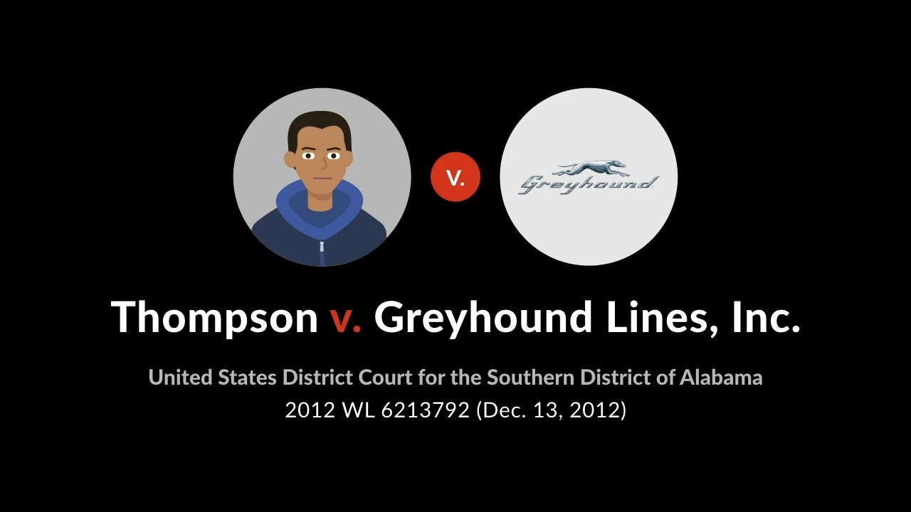 Thompson v. greyhound lines inc