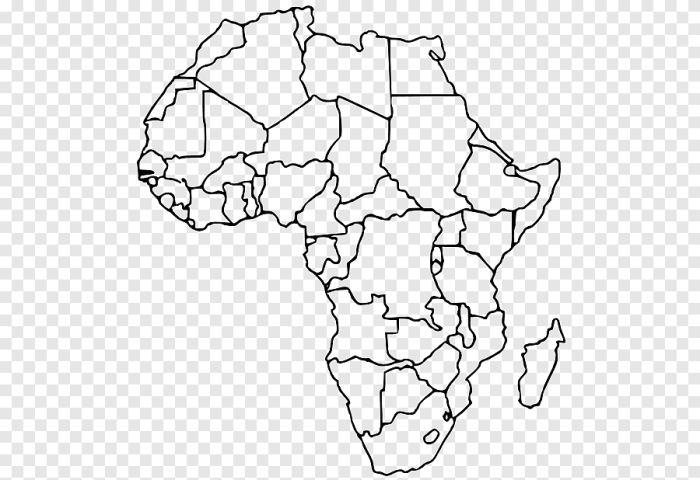 Sub saharan africa blank map